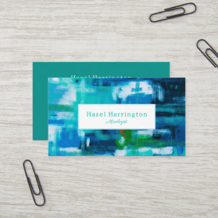 Abstract Painting Business Card Customisable Blues