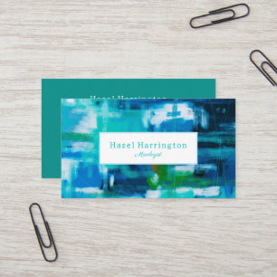 Abstract Painting Business Card Customizable Blues