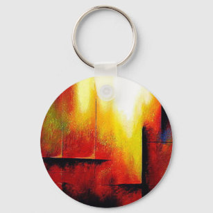 Abstract Painting by Hizli Key Ring