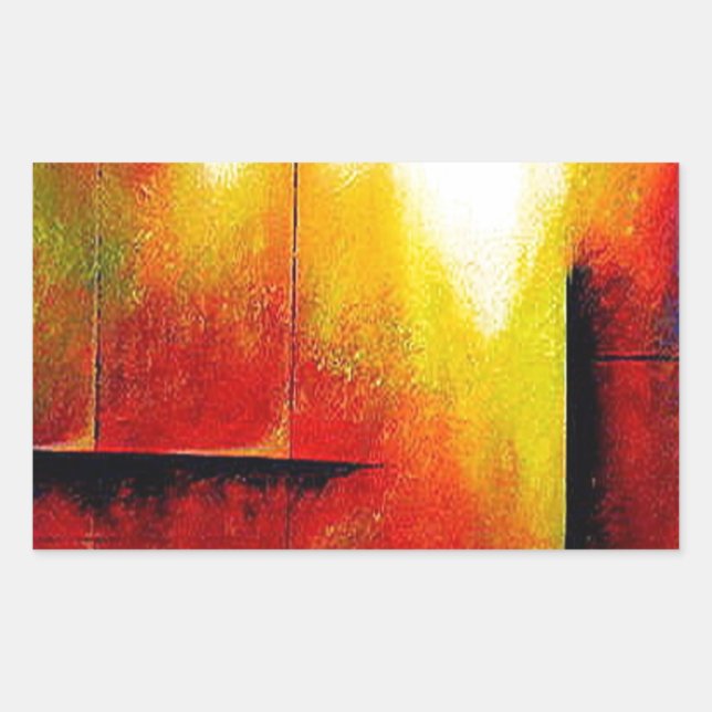 Abstract Painting by Hizli Rectangular Sticker (Front)
