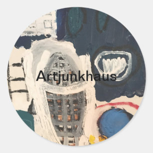Abstract Painting by Jeff Hankamer Artjunkhaus Art Classic Round Sticker