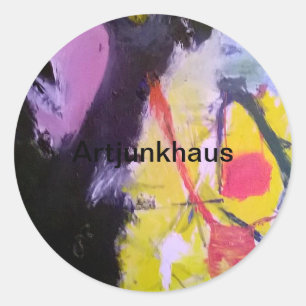 Abstract Painting by Jeff Hankamer Artjunkhaus Art Classic Round Sticker