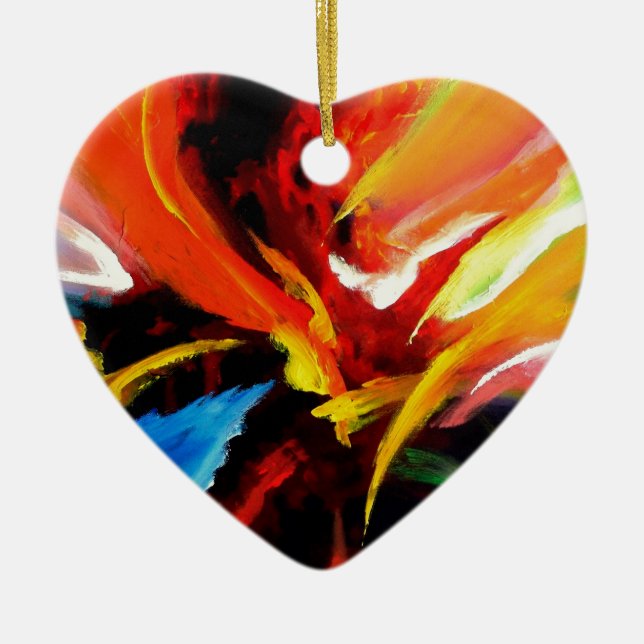 Abstract Painting by Serdar Hizli Ceramic Tree Decoration (Front)
