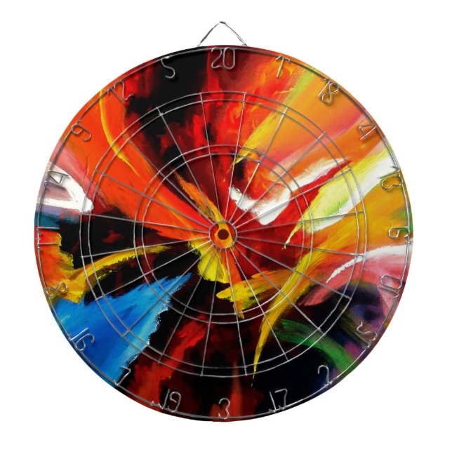 Abstract Painting by Serdar Hizli Dartboard (Front)