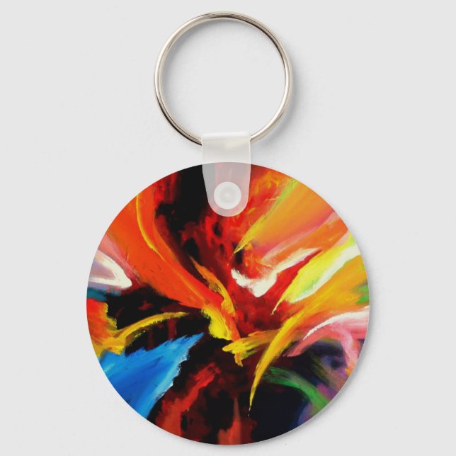 Abstract Painting by Serdar Hizli Key Ring (Front)