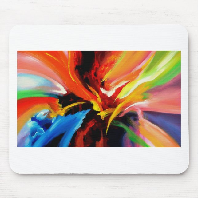 Abstract Painting by Serdar Hizli Mouse Pad (Front)