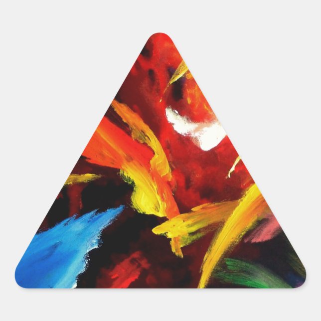 Abstract Painting by Serdar Hizli Triangle Sticker (Front)