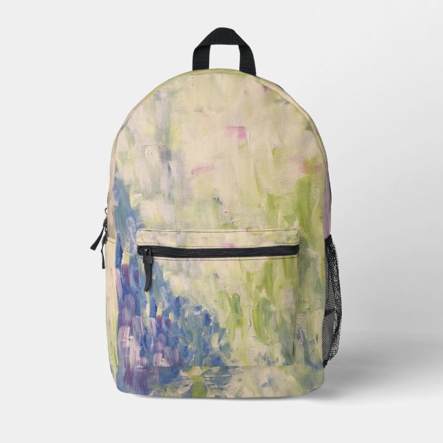 Abstract Painting Coastal Pattern Luggage Printed Backpack (Front)