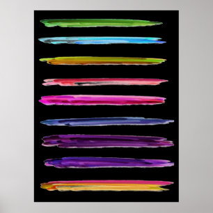 Abstract Painting Colourful Paint Brush Strokes #2 Poster
