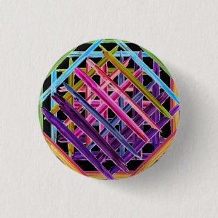 Abstract Painting Colourful Paint Brush Strokes 3 Cm Round Badge