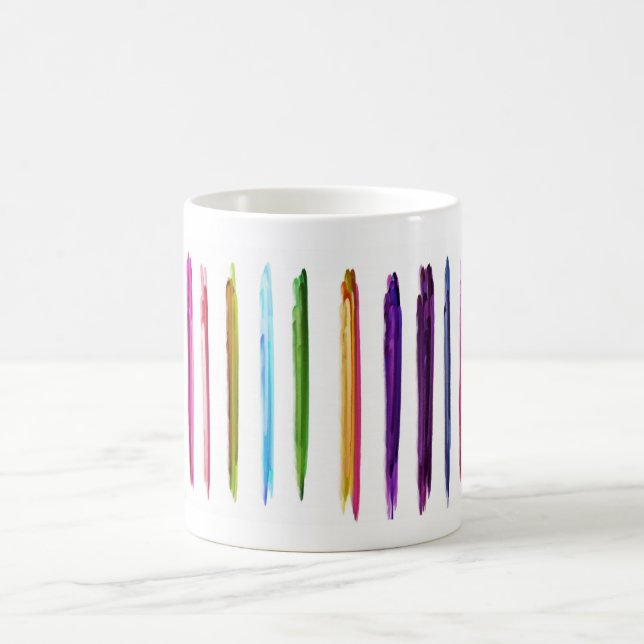 Abstract Painting | Colourful Paint Brush Strokes Coffee Mug (Center)