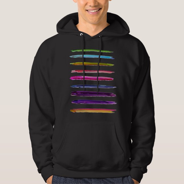 Abstract Painting | Colourful Paint Brush Strokes Hoodie (Front)