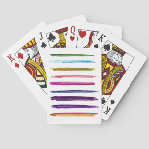 Abstract Painting Colourful Paint Brush Strokes Playing Cards