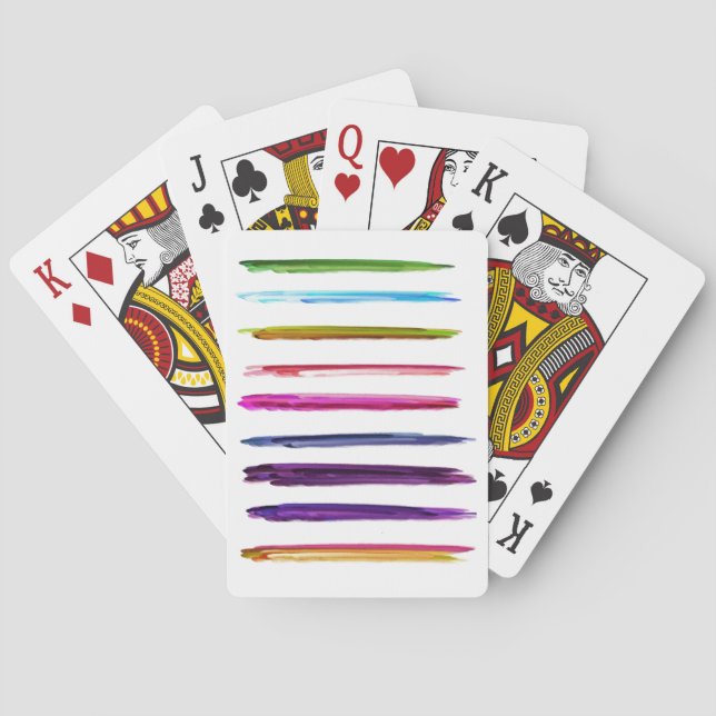 Abstract Painting Colourful Paint Brush Strokes Playing Cards (Back)
