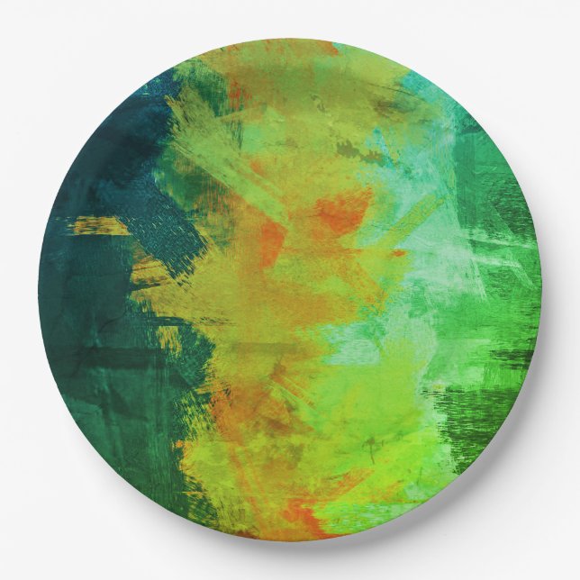 Abstract Painting Colours #18 Paper Plate (Front)