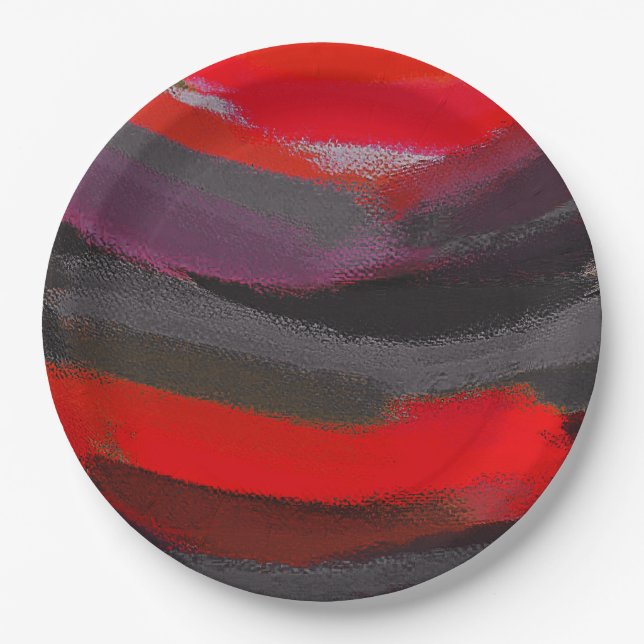 Abstract Painting Colours Paper Plate (Front)