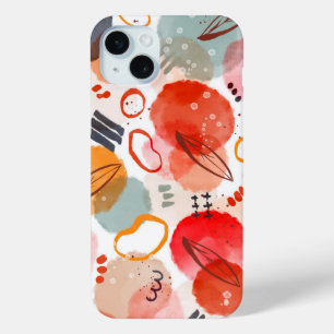 Abstract painting cute watercolor pattern iPhone 15 mini case