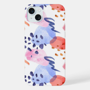 Abstract painting cute watercolor pattern iPhone 15 plus case