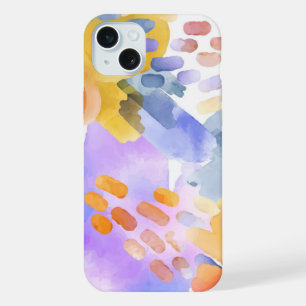Abstract painting cute watercolor pattern iPhone 15 plus case