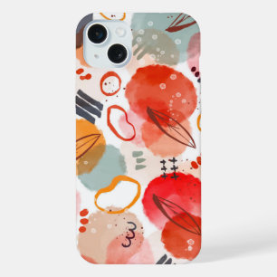 Abstract painting cute watercolor pattern iPhone 15 plus case