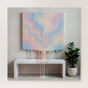 Abstract Painting Dripping on a Bench Jigsaw Puzzle