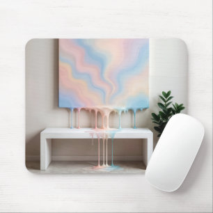 Abstract Painting Dripping on a White Bench  Mouse Pad