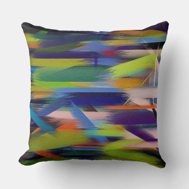 Abstract Painting Dynamic Colours #44 Cushion (Front)