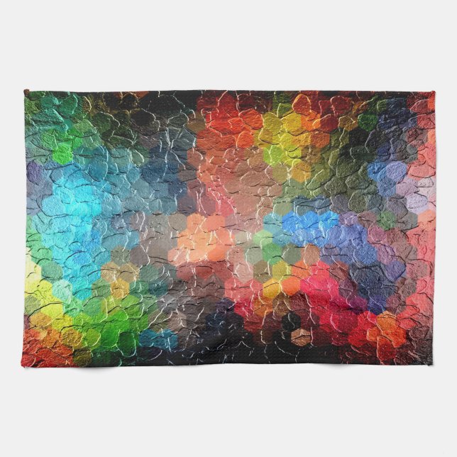 Abstract Painting | Dynamic Colours Tea Towel (Horizontal)