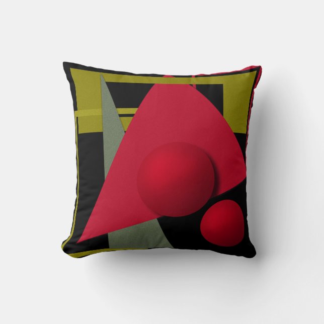 Abstract painting, geometric shapes cushion (Front)