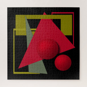 Abstract painting, geometric shapes jigsaw puzzle