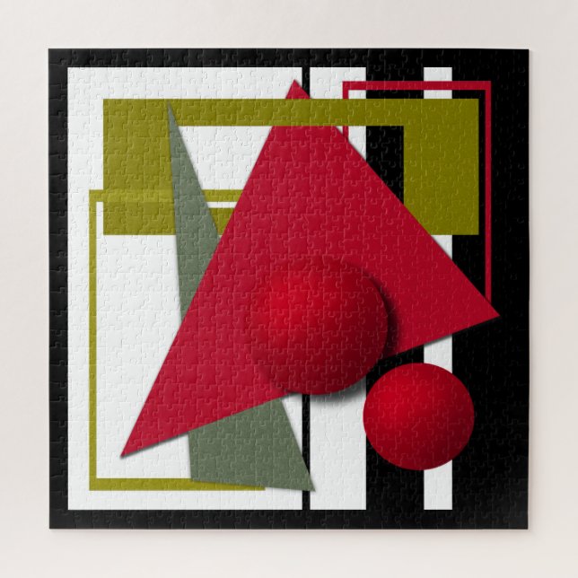 Abstract painting, geometric shapes jigsaw puzzle (Vertical)
