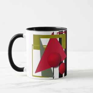 Abstract painting, geometric shapes mug