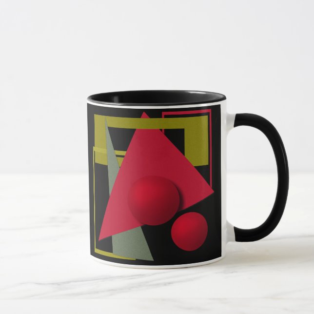 Abstract painting, geometric shapes mug (Right)