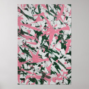Abstract Painting in Pink and Green Poster