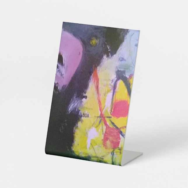 Abstract Painting Jeff Hankamer Artjunkhaus Art Pedestal Sign (Front)