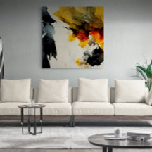 Abstract Painting "Nature flow".   Canvas Print