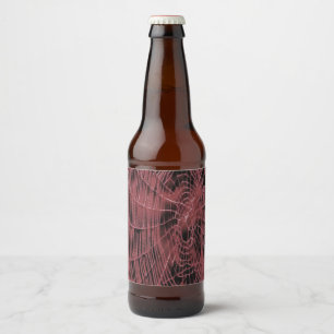 Abstract Painting Of A Magenta Pink Cobweb Beer Bottle Label