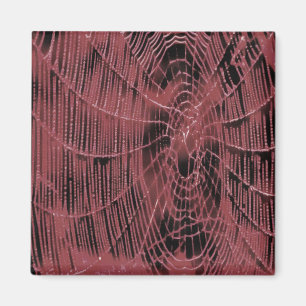 Abstract Painting Of A Magenta Pink Cobweb Magnet