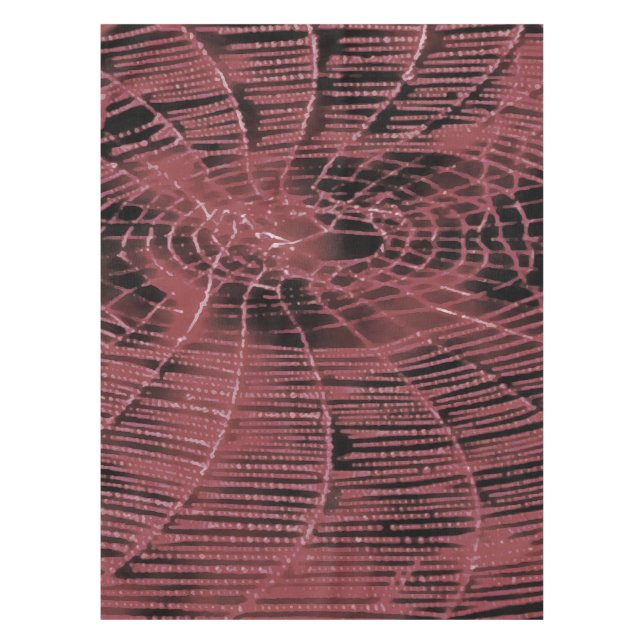 Abstract Painting Of A Magenta Pink Cobweb Tablecloth (Front)