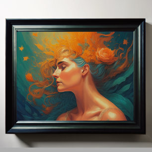 Abstract Painting of a Woman Poster