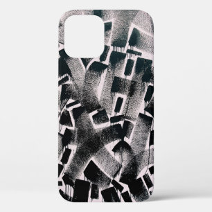 ABSTRACT PAINTING OF BLACK AND WHITE COLORS iPhone 12 CASE