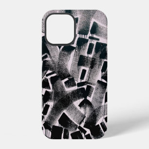 ABSTRACT PAINTING OF BLACK AND WHITE COLORS iPhone 12 CASE