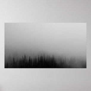 ABSTRACT PAINTING OF PINE TREE FOREST POSTER