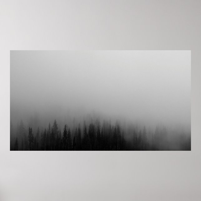 ABSTRACT PAINTING OF PINE TREE FOREST POSTER (Front)
