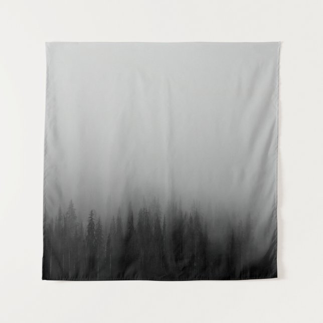 ABSTRACT PAINTING OF PINE TREE FOREST TAPESTRY (Front)