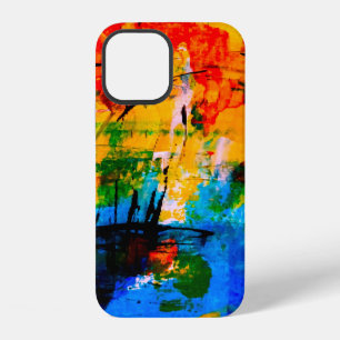 Abstract painting on concrete wall. illustration. iPhone 12 case