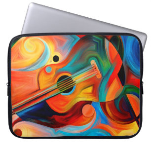 Abstract painting on the subject of music and rhyt laptop sleeve