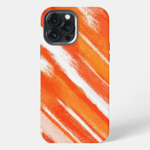 Abstract Painting Orange White Abstract Art iPhone 13 Pro Max Case