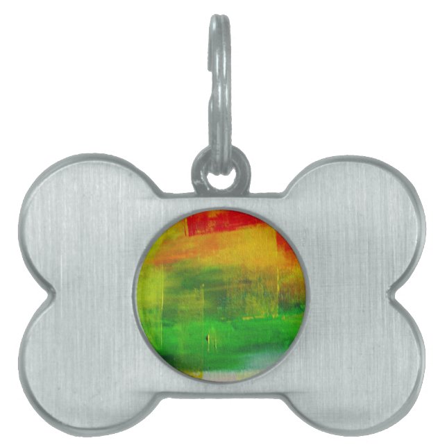 Abstract Painting Pet Name Tag (Front)
