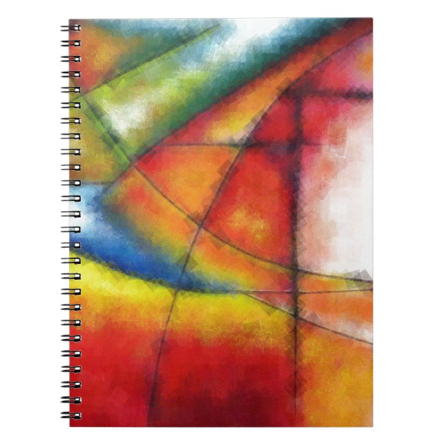 abstract painting red yellow green blue notebook (Front)